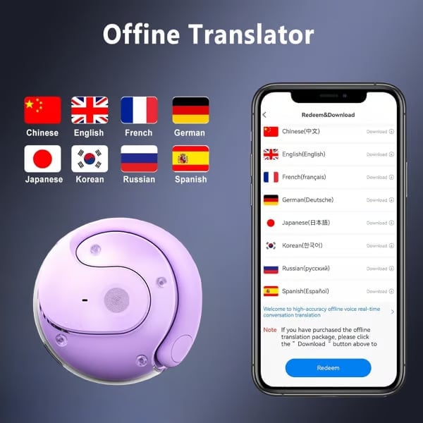 Vivbeau AI Translation T26 Pro MAX Wireless Bluetooth Translation Earbuds