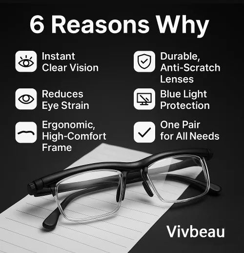 Vivbeau Adjustable Focus Glasses for Near and Far Sight .