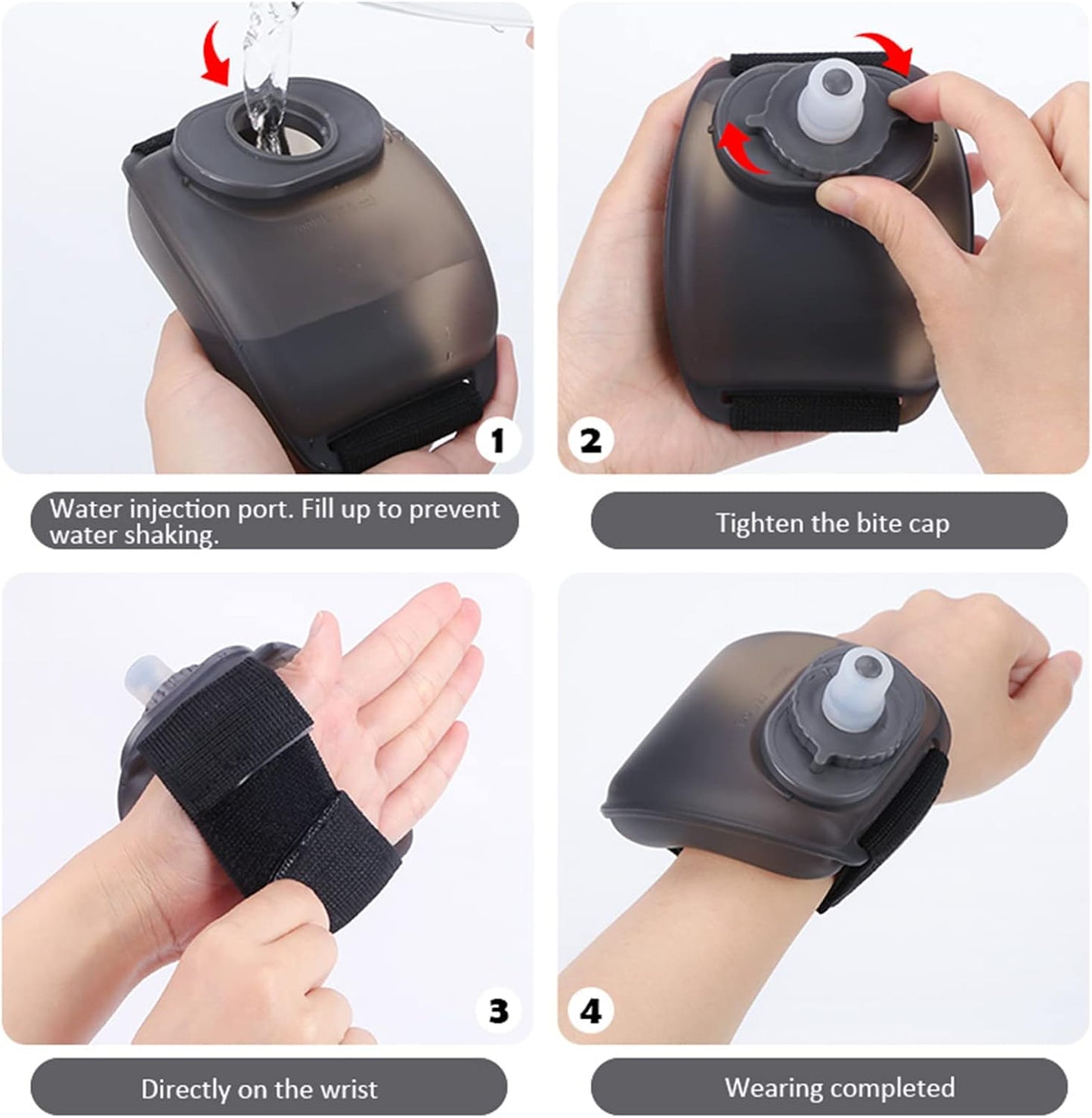 🔥Outdoor sports wrist-shaped water bottle with a capacity of 200ml, suitable for running, climbing, rock climbing, portable water bottle