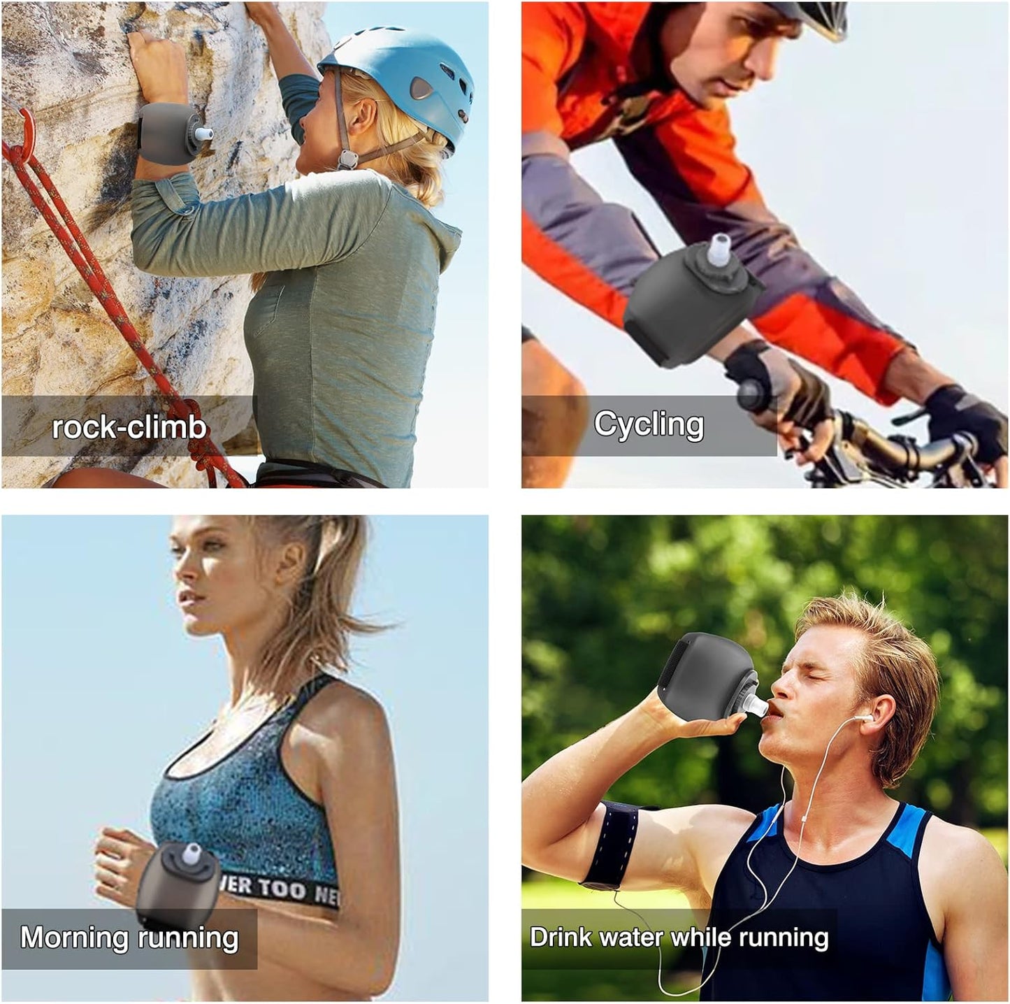 🔥Outdoor sports wrist-shaped water bottle with a capacity of 200ml, suitable for running, climbing, rock climbing, portable water bottle