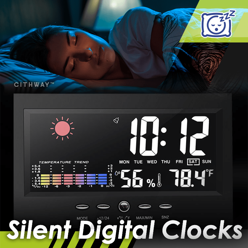 Vivbeau Weather Electronic Alarm Clock，Digital Weather Monitoring Calendar Desk Clock